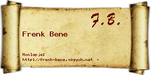 Frenk Bene névjegykártya